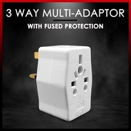 3 Way 13A Multi Universal Socket Adaptor / Travel Extension Plug