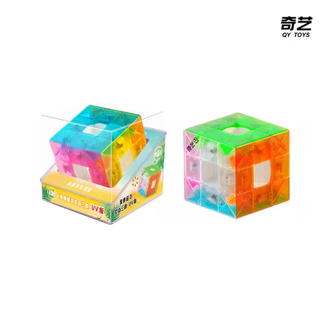 [Picube] QiYi Racing Void Cube Hollow Magnetic UV Magic Speed Cube Stickerless Fidget Toys Cubo Magi