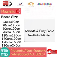 Magnetic White Board /Papan Tulis Magnetik | Magnetic Whiteboard Aluminium Frame 1.5x2 2x3 3x4 3x5 3