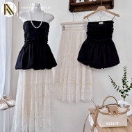 B59 _ PUMPKIN BRA SET WITH LACE SKIRT