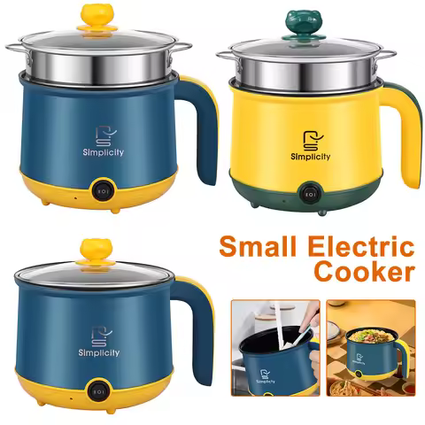 1.8L Electric Hot Pot Electric Cooking Pot Non-Stick Cooker 2 Gear Mini Hot Pot Cooker Dry Protectio