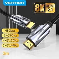 Vention HDMI 2.1 สาย 8K/60Hz 4K/120Hz 48Gbps HDMI ดิจิตอลสาย HDMI 2.1 สายเคเบิล Splitter สำหรับ HDR10 + PS5 สวิทช์สาย HDMI 2.1