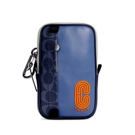 COACH C3203 NORTH/SOUTH HYBRID POUCH IN COLORBLOCK SIGNATURE CANVAS (QBSDQ) [C3203QBSDQ-RA]