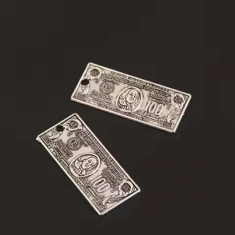 20Pcs Silver Color One Hundred Dollars Charms Coin Money Pendant Making Handcrafts DIY Handmade Jewe