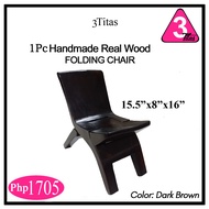 3Titas 1Pc Solid Wood Folding Chair - 1Pc Handcrafted Bangkito Upuan Bangko Small Chair Stool Kiddie