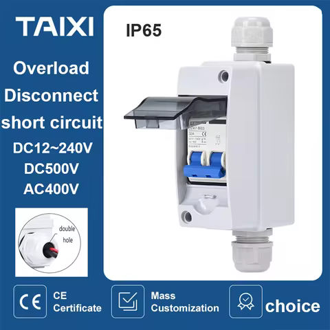 Solar Disconnect Switch Isolator Circuit Breaker with PV Combiner Box 16Amp 25Amp 32Amp 40Amp DC500V