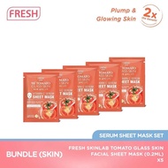 ✻ ﹊ § ♞,♘,♙Fresh Skinlab Tomato Glass Skin 10x Vitamin C Serum Sheet Mask (Set of 5)