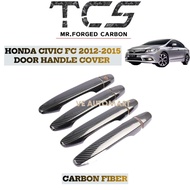 TCS HONDA CIVIC FB 2012-2015 CARBON FIBER DOOR HANDLE COVER GARNISH CAR ACCESSORIES