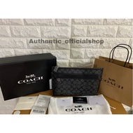 Tas Clutch Coach Pria Signature Black Original 100