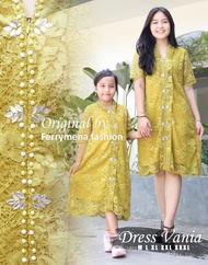 Terbaru 2024 Dress Paskah Couple Vania Busui Ibu Anak Perempuan 1 - 8 Tahun Bahan Brokat Kondangan