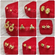 US 10K GOLD EARRINGS 10K US FANCY GOLD HYPOALLERGENIC STUD EARRINGS (104-108)