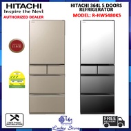 (BULKY) HITACHI R-HWS480KS 364L 5 DOOR REFRIGERATOR VACUUM COMPARTMENT, MADE IN JAPAN, COOLING TECHNOLOGY, STYLISH SLIM DESIGN, INVERTER COMPRESSOR, TOUCH SCREEN CONTROLLER,LEDLIGHT, FREE DELIVERY