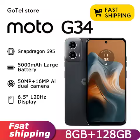 Motorola Moto G34 Smartphone Snapdragon 695 International version LCD 5000mAh 6.5" 120Hz 50MP Camera
