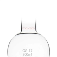 Botol kaca flask bawah bulat 500ml, peralatan mengajar percobaan kimia