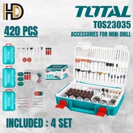 TOTAL 4 Set Of Accessories For Rotary Tools / TOTAL 420 Pcs Rotary Tools Accessories / TOS23035