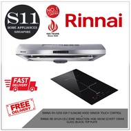 RINNAI RH-S259-SSR-T SLIMLINE HOOD SENSOR TOUCH CONTROL  +  RINNAI RB-3012H-CB 2 ZONE INDUCTION HOB (30CM) SCHOTT CERAN GLASS (BLACK) TOP PLATE