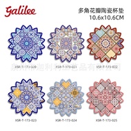 Ceramic Coaster Bohemian Style Ceramic Insulation Pad Waterproof Absorbent Ceramic Coaster European 