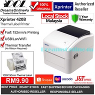 Xprinter XP-420B 108mm Label Printer Thermal Transfer Air Waybill Shipping Label Printer USB Bluetoo