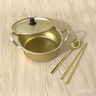 WUQAKorean Ramen Pot Korean Instant Noodle Pot Small Saucepan Boiled Instant Noodles Small Canteen Binaural Old-Fashione