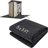 HolyMaji 5 x 3 FT Outdoor Storage Shed Floor Mat, Black, Rectangular, Washable, Non Slip, Waterproof