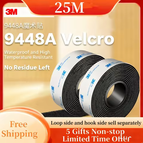 3M 25m 9448A Black Double-Sided Adhesive Width 50mm Strong Non-Trace High Temperature Resistant Hook