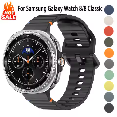 Original Silicone Band For Samsung Galaxy Watch 8 40mm 44mm Correa pulseira Bracelet Galaxy Watch 8 