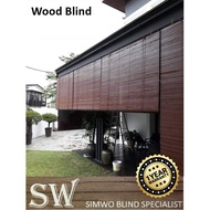 Wood Blind, Bidai Kayu 3' - 5' (w) X 4' - 8' (h) Wooden Blind With - [multiple options]