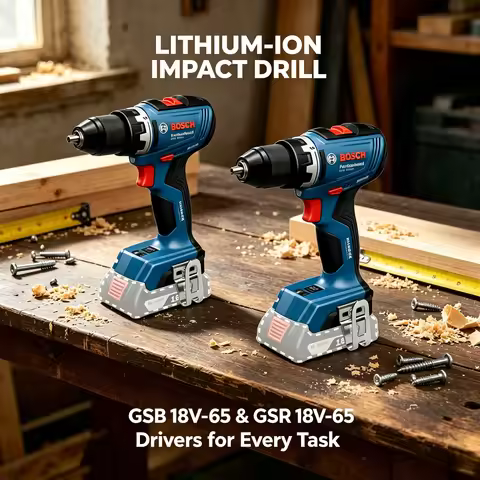 Compact Bosch GSR 18V-65,GSB 18V-65 Power Drills Anti-slip Grips for Cabinet Building and Heavy-duty