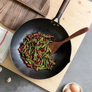 AAIV Carbon Steel Flat Bottom No Chemical Coated for Electric Gas Stoves Detachable Wok Stir Fry Pan Pan Chinese Wok