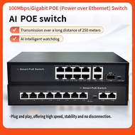 AI Gigabit POE power supply switch standard 8 port  POE switch 48V network power supply