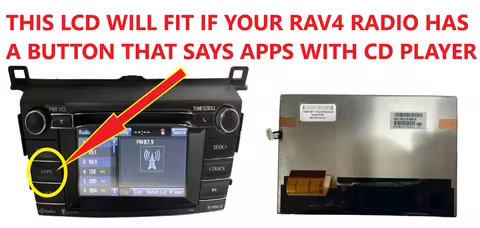 C061VTN01.0 6.1-inch LCD Display for 2014 15 16 17 18 Toyota RAV4 Radio Navigation GPS (APPS)