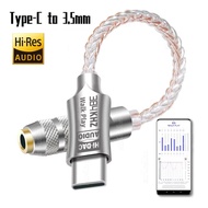 USB C to Audio DAC 3.5mm Cable Hi Res 32bit 384KHz HiFi Amplifier Audio Decoder IEM AMP