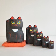 Japanese Handmade Black Cat Russian Doll