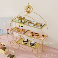 gold Tier Cake Stand Afternoon Tea Crown Pastry Dessert Table Display Stand European Style Wedding D