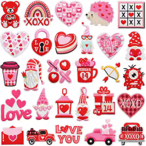 2025 New Patch Valentine's Feb.14th Embroidered Patches Iron On Clothing Hat Bag Shoe Repair Phone G