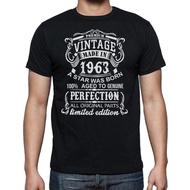 Made Vintage In 1963 T-Shirts Men Fashion T Shirts Short Sleeve 60 Years Old 60th Birthday Gift Tshi