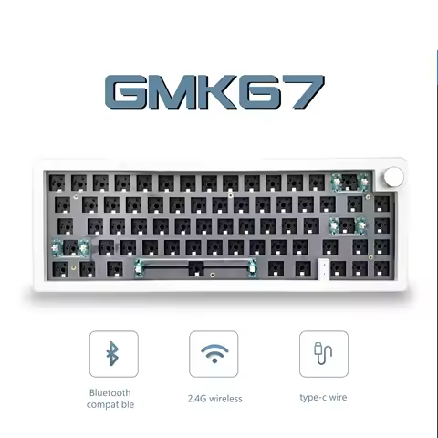 GMK67 65% Gasket Bluetooth 2.4G Wireless Hot-swappable Customized Mechanical Keyboard Kit RGB Backli