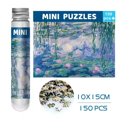 Monet Water Lily 150 Mini Test Tube Puzzle World Famous Painting Series Travel Puzzle YC-M