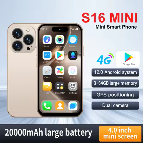 SERVO S16 Mini 4G Network Smartphone 4.0" Display Android 12.0 System 3GB+64GB Play Store Wifi Facia
