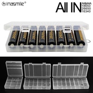 ALL IN Battery Case for 18650 26650 16340 Battery Holder Storage Box for 2 4 8 AA AAA Rechargeable Battery Container Organizer