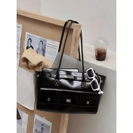 NEON BAG - CHUNKY PU leather shoulder BAG with form-fitting form, suitable for work, fits Korean sty