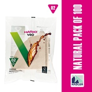 Hario V60 Natural Brown Paper Coffee Filters – Size 02 (100 Sheets)