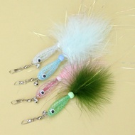 Goldfish Cat Teaser Tip Replacement Set w Feather n Bell