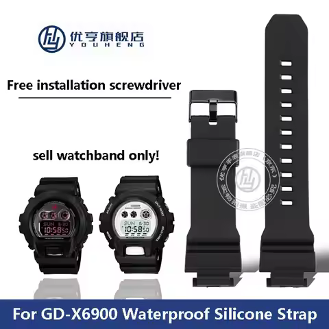 For G-SHOCK Casio 3420 GD-X6900 watch strap with large three eye resin silicone waterproof protrudin