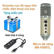 Micro karaoke - thu âm MK-F500 không cần soundcard Tặng kèm 1 Hub chia 4 công Usb tốc độ cao