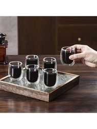 Espresso Cups Set Of 4-6, Double Walled Glass Coffee Cups 4oz, Clear Glass Coffee Cups Insulated Esp