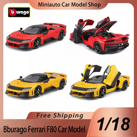New Product In Stock Bburago 1:18 Ferrari F80 Premium Gift Box Packaging Alloy Miniature Diecast Mod