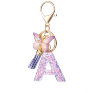 GANTUNGAN UNGU Purple Butterfly AlphabetKeychain Purple Butterfly Letter Keychain/
