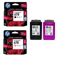 ตลับหมึก HP 678 สีดำ HP 678 สีหมึกแท้ประกันศุนย์ ชุด ตลับดำ + ตลับสี