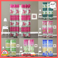 Curtain Flower Window Langsir Tingkap Bunga Murah Cangkuk Dawai Curtain Rod/Hook 2in1 Langsir Kain Bunga Murah Tingkap Pintu Siap Jahit Panjang Flora Tulip Door 窗簾布